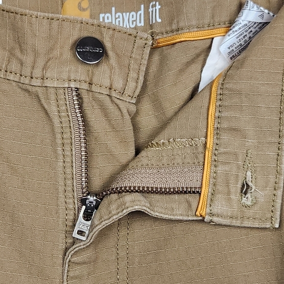 Carhartt Force Relaxed Fit Khaki Tan Cargo Pants Ripstop Men's Size 42x30 - Picture 5 of 10